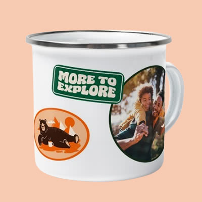 Emaille mok voor papa's koffie of thee