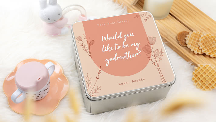 Surprise the future godmother and godfather with a very special question