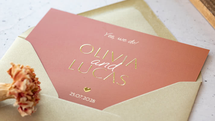 Gold Foil Photo Card - Portrait