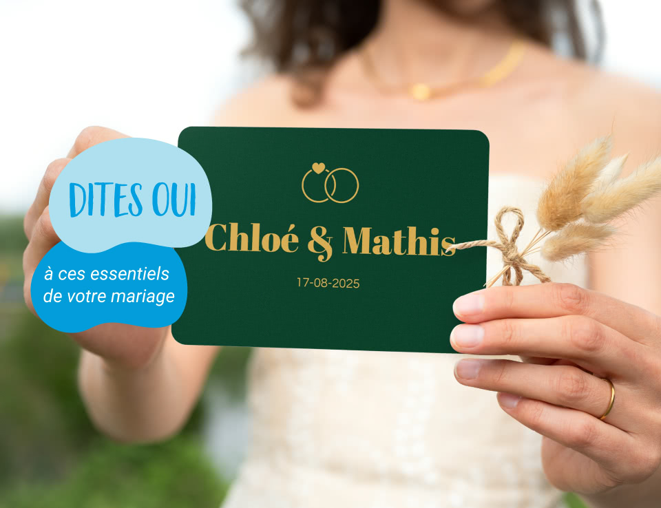 Mariage - faire-part - décoration - cadeaux et souvenirs personnalisés avec smartphoto